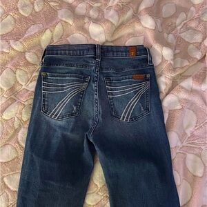 7 For All Mankind Women's Dark Blue Straight Leg Jeans